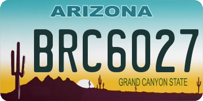 AZ license plate BRC6027
