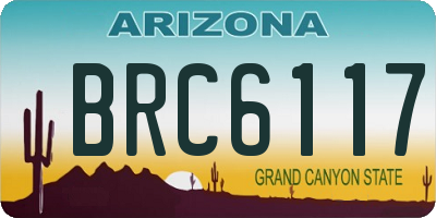 AZ license plate BRC6117