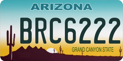 AZ license plate BRC6222