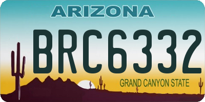 AZ license plate BRC6332