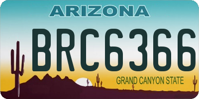 AZ license plate BRC6366