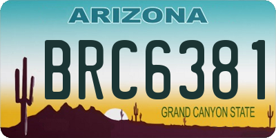 AZ license plate BRC6381