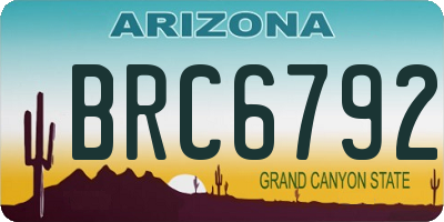 AZ license plate BRC6792
