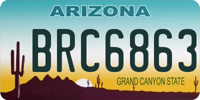AZ license plate BRC6863