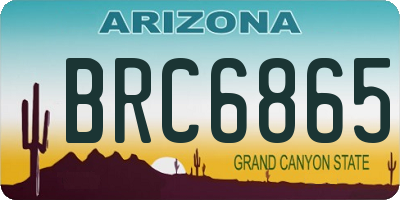 AZ license plate BRC6865