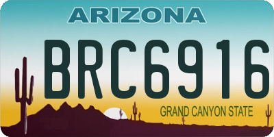 AZ license plate BRC6916