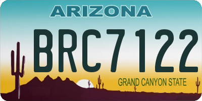 AZ license plate BRC7122
