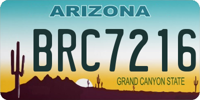 AZ license plate BRC7216