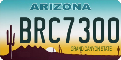 AZ license plate BRC7300
