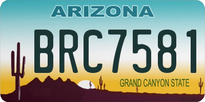 AZ license plate BRC7581