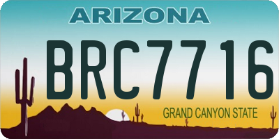AZ license plate BRC7716