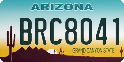 AZ license plate BRC8041