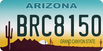 AZ license plate BRC8150