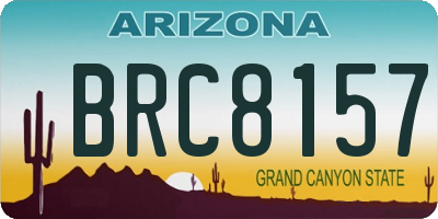 AZ license plate BRC8157