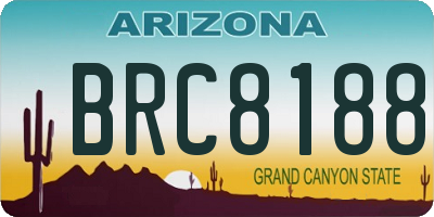 AZ license plate BRC8188