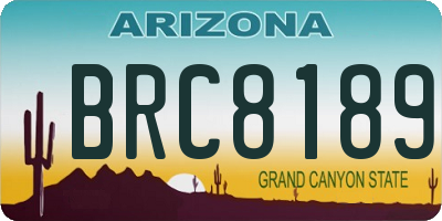 AZ license plate BRC8189
