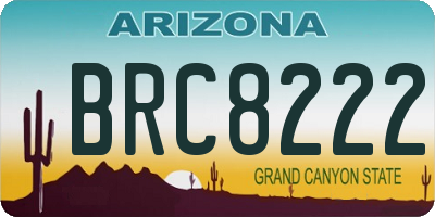 AZ license plate BRC8222