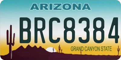AZ license plate BRC8384