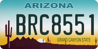 AZ license plate BRC8551