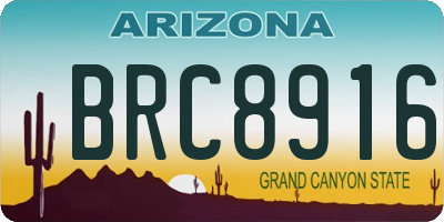 AZ license plate BRC8916