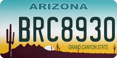 AZ license plate BRC8930