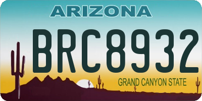 AZ license plate BRC8932