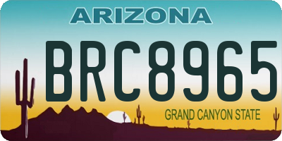 AZ license plate BRC8965
