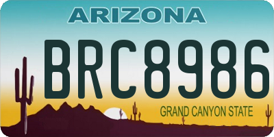 AZ license plate BRC8986