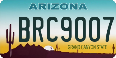 AZ license plate BRC9007