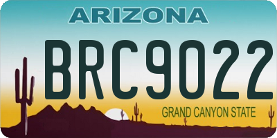 AZ license plate BRC9022