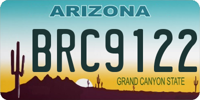 AZ license plate BRC9122