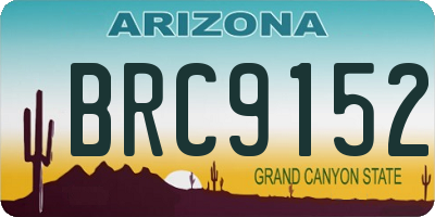 AZ license plate BRC9152