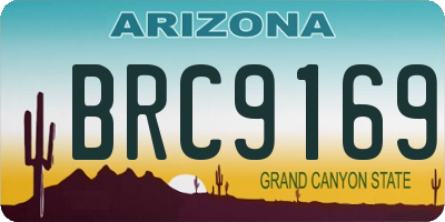 AZ license plate BRC9169