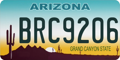 AZ license plate BRC9206