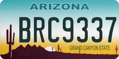 AZ license plate BRC9337