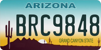 AZ license plate BRC9848