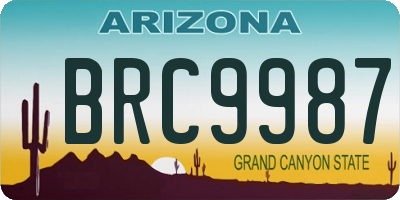AZ license plate BRC9987