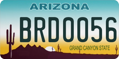 AZ license plate BRD0056