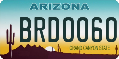 AZ license plate BRD0060