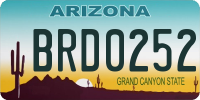 AZ license plate BRD0252