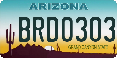 AZ license plate BRD0303
