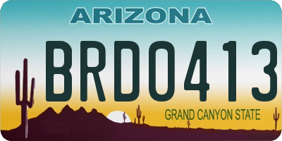AZ license plate BRD0413