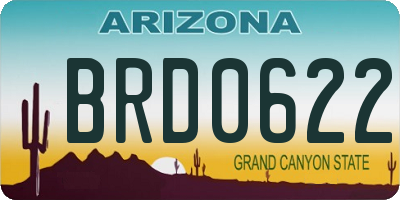 AZ license plate BRD0622