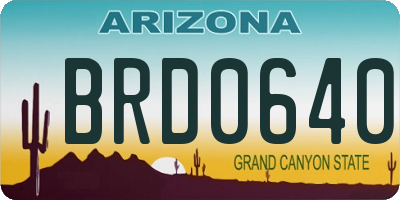 AZ license plate BRD0640