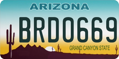 AZ license plate BRD0669