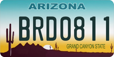 AZ license plate BRD0811