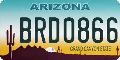 AZ license plate BRD0866