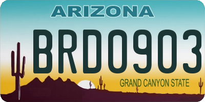 AZ license plate BRD0903