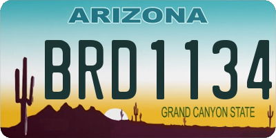 AZ license plate BRD1134