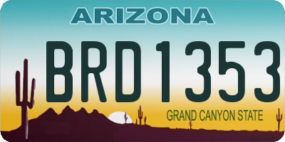 AZ license plate BRD1353